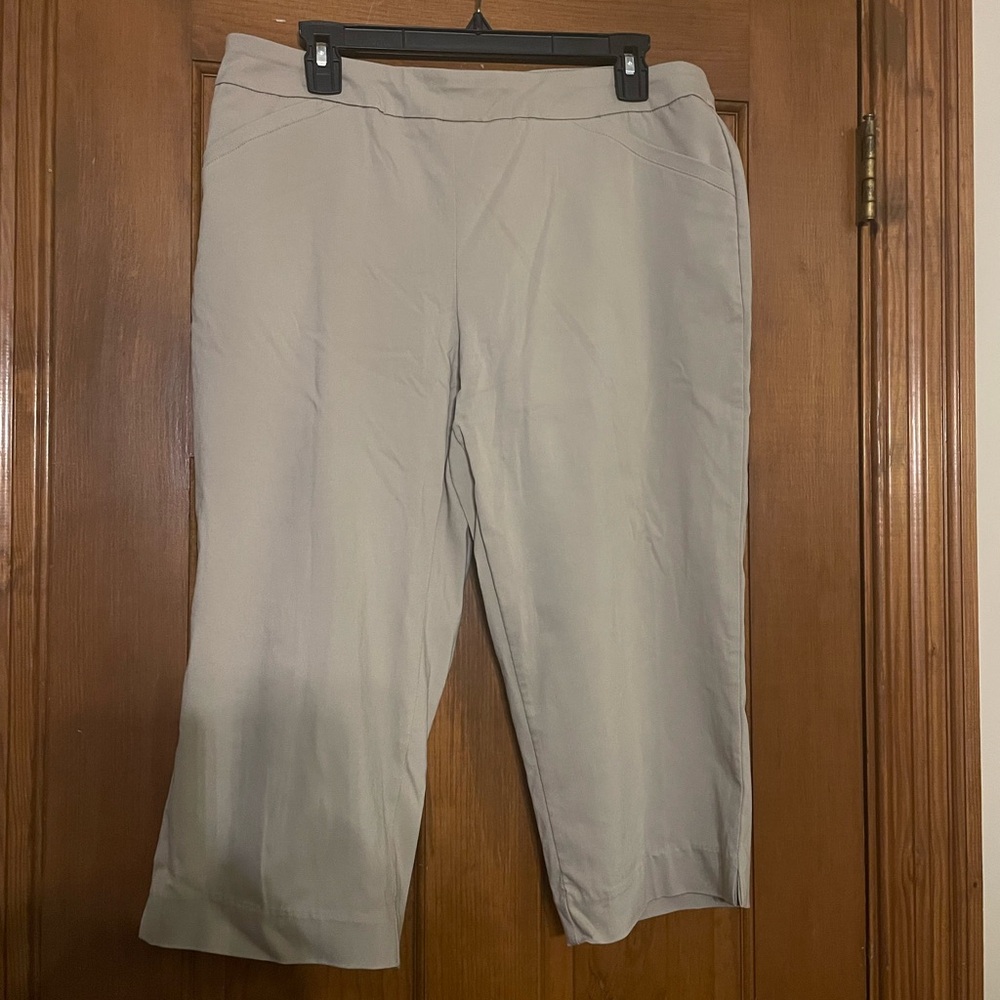 Kim Rogers Women's Beige Pull-On Capris,‎ Rayon/Nylon/Spandex Blend, Size 14P